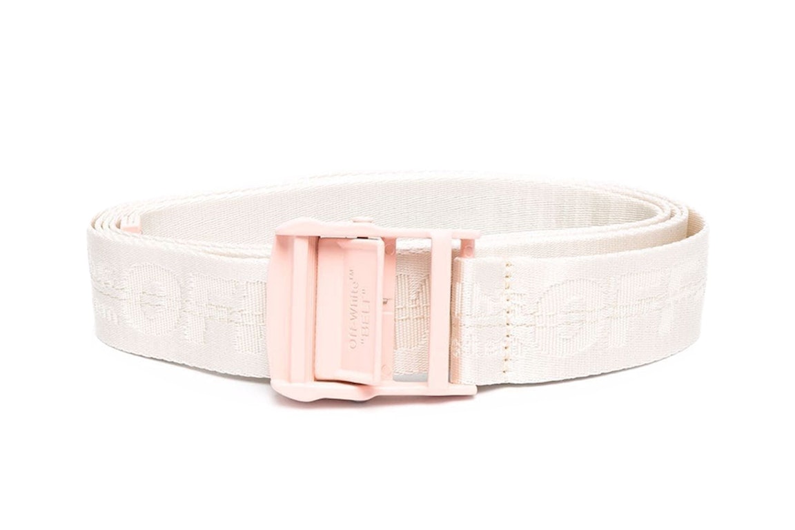 Pre-owned Off-white Womens 2.0 Industrial Logo Belt White/pink