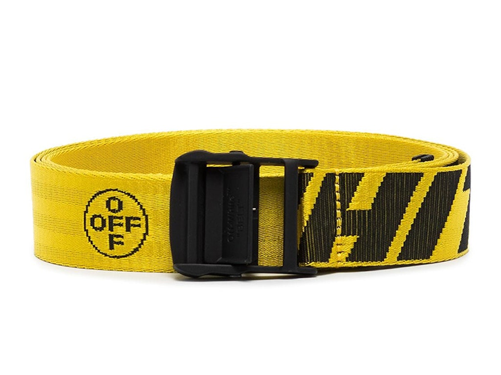 Pre-owned Off-white Womens 2.0 Industrial Logo Belt Yellow/black