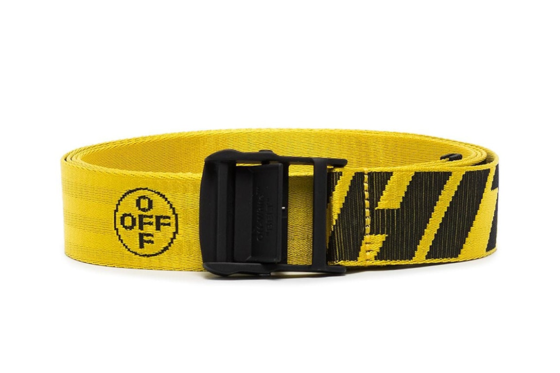 Pre-owned Off-white Womens 2.0 Industrial Logo Belt Yellow/black