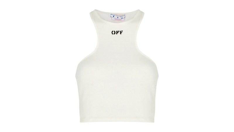 OFF-WHITE Women's Basic Ribbed Rowing Top White