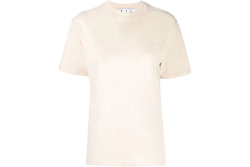 OFF-WHITE Womens Diag-Stripe T-Shirt Beige