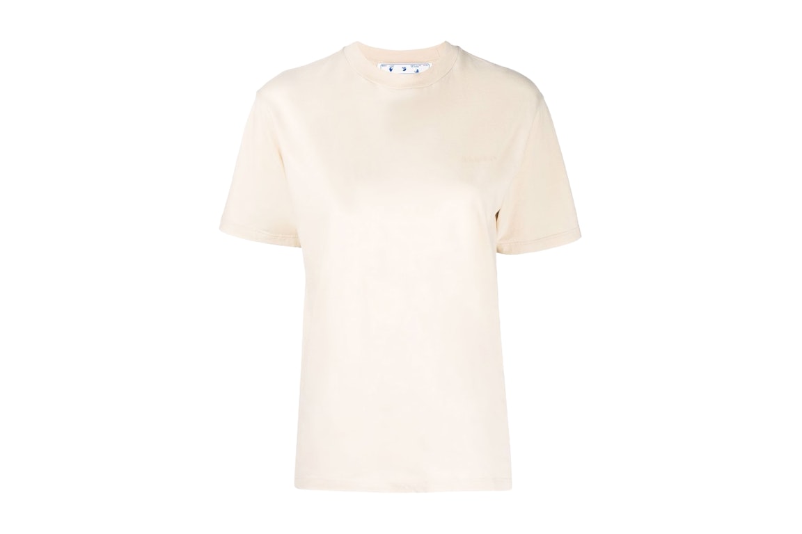 Pre-owned Off-white Womens Diag-stripe T-shirt Beige