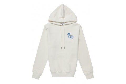 OFF-WHITE Womens Floral Arrows Hooded Sweatshirt White Blue FW21