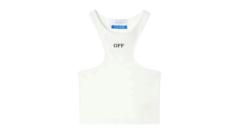 OFF-WHITE Women's Off Stamp Rib Rowing Top White/Black