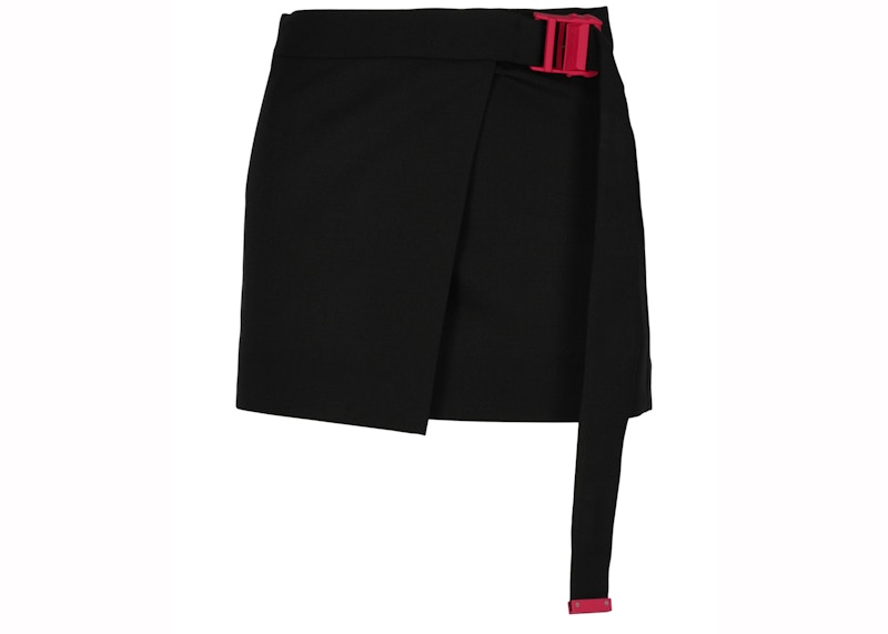 Pre-owned Off-white Women's Offwhite Wool Blend Mini Skirt In Black