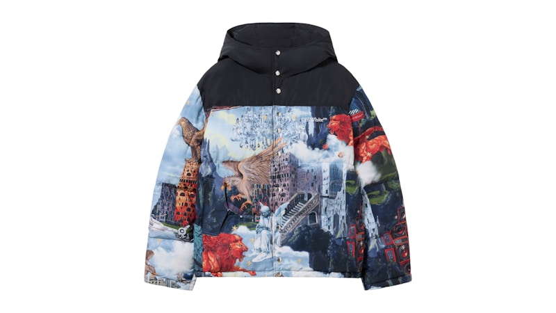 OFF-WHITE World Paint Bicolor Down Jacket Dusty Blue/White Men's - SS26 ...