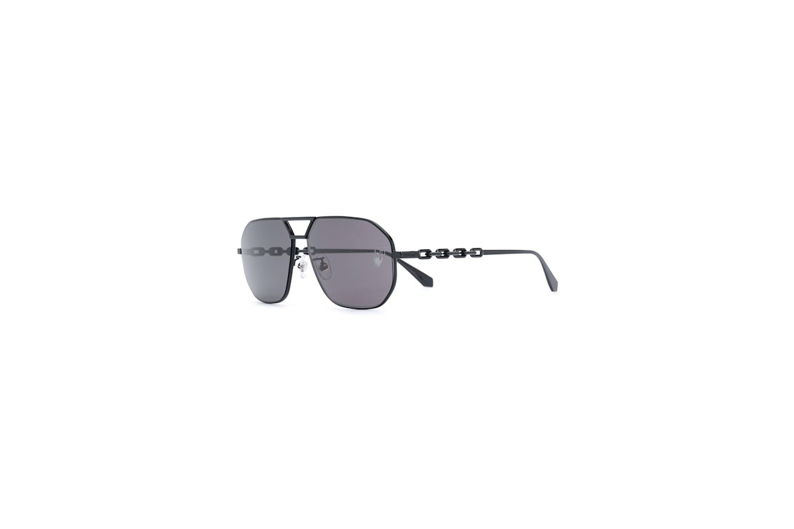 Pre-owned Off-white Wright Aviator Sunglasses Black/grey (omri007f20met0011000)