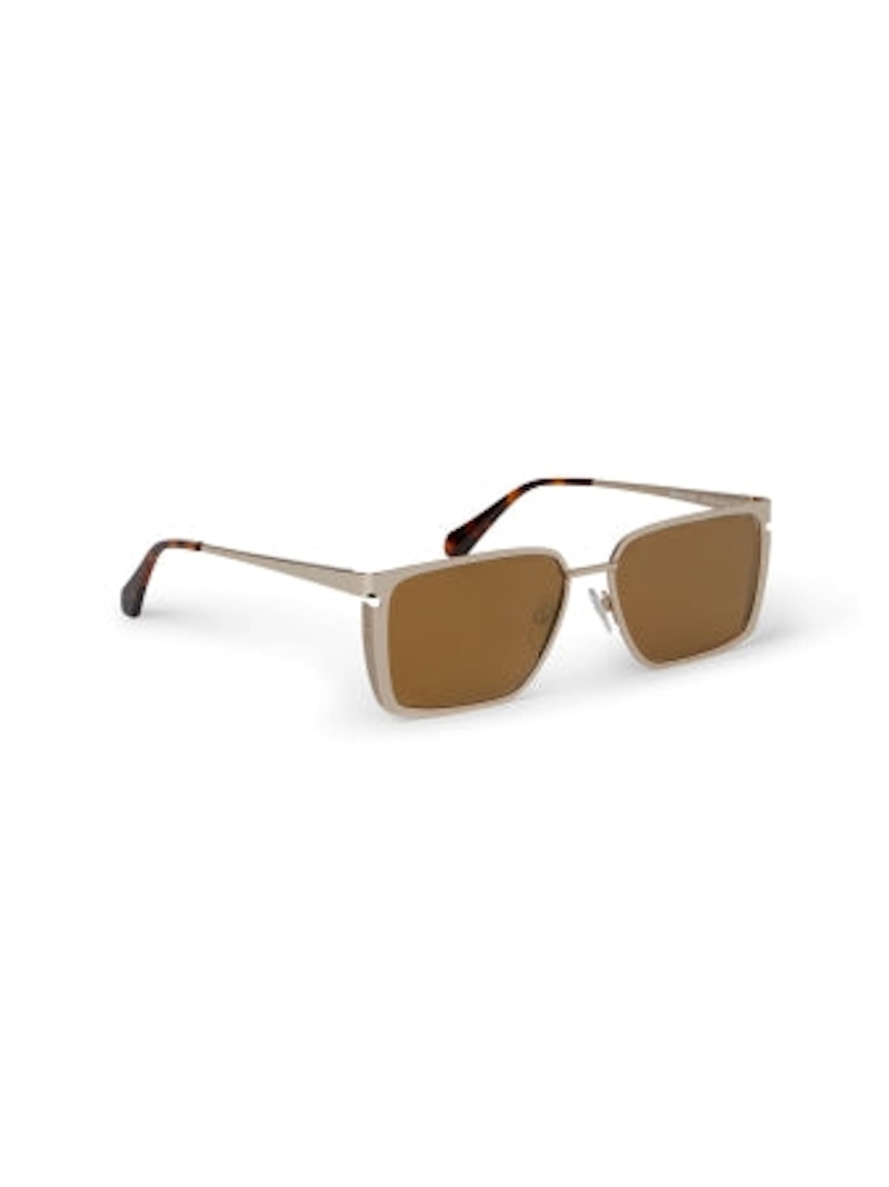Pre-owned Off-white Offwhite Yoder Sunglasses/ (oeri121s24met0017676fr) (oeri121s24met0017676 In Gold/brown/brown (oeri1