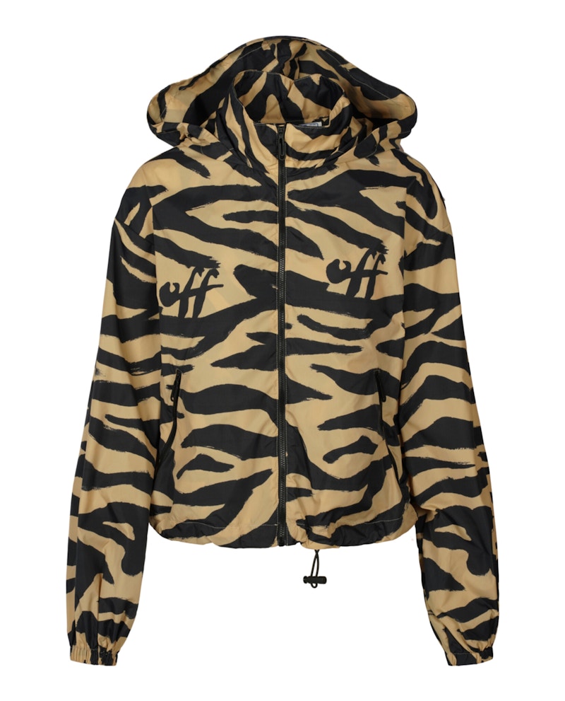 Pre-owned Off-white Women's Offwhite Zebraprint Hooded Jacket