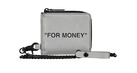 OFF-WHITE Zip Chain Card Case "For Money" (2 Card Slot) Silver