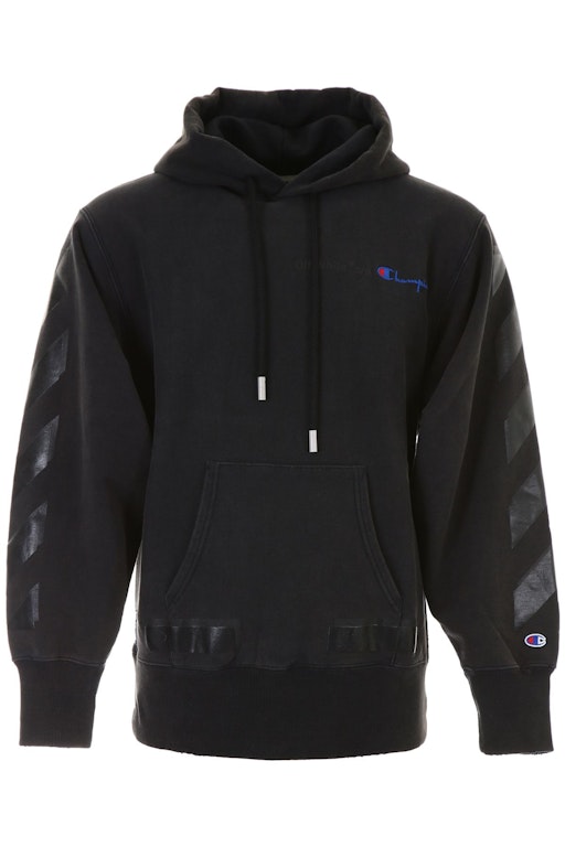 Pre-owned Off-white X Champion Hoodie Black