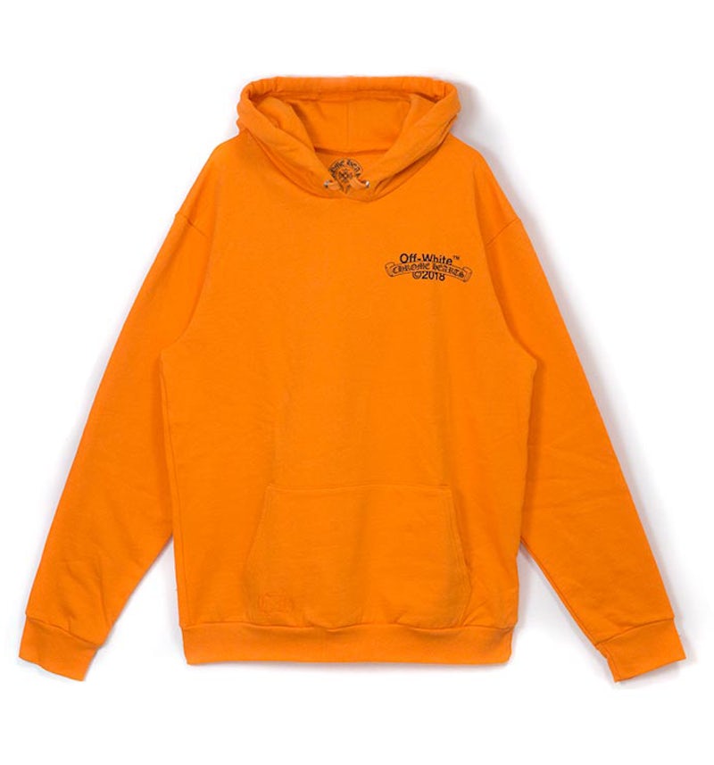 OFF WHITE x Chrome Hearts 2018 Hoodie Orange Black Men s GB