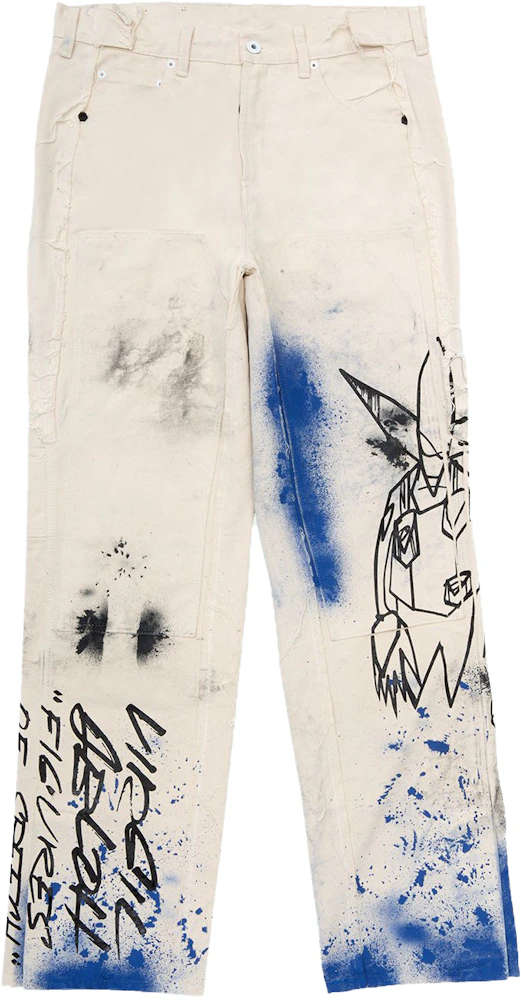 OFF-WHITE x Futura Washed Carpenter Denim Pants White/Multicolor Men's ...