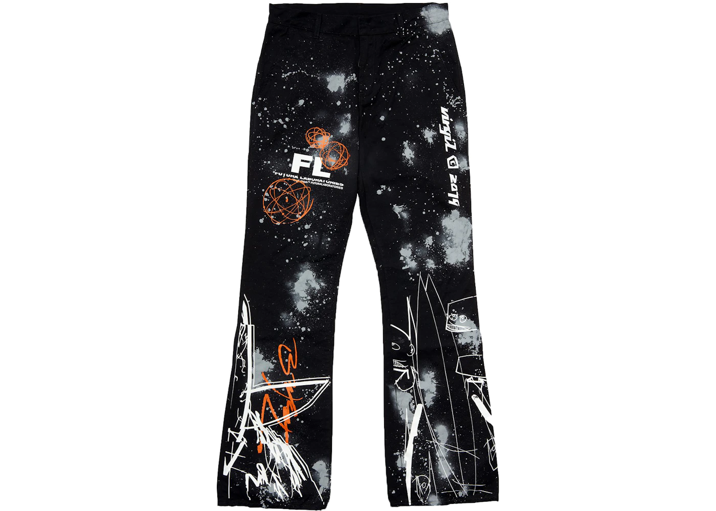 OFF-WHITE x Futura Washed Chino Denim Pants Black/Multicolor Men's - SS20 - US