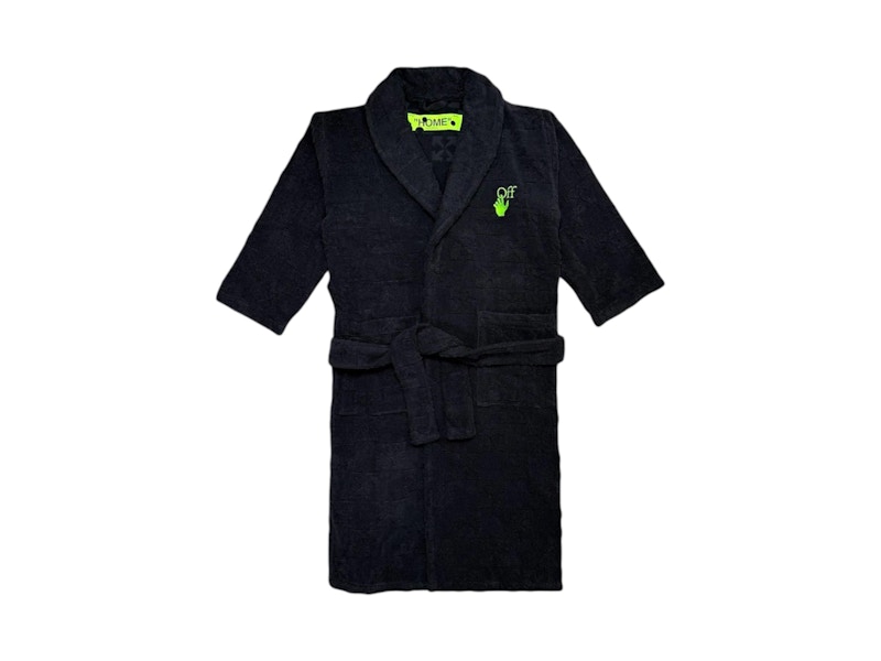 Pre-owned Off-white Men's Offwhite X Ica Bath Robe In Black/green