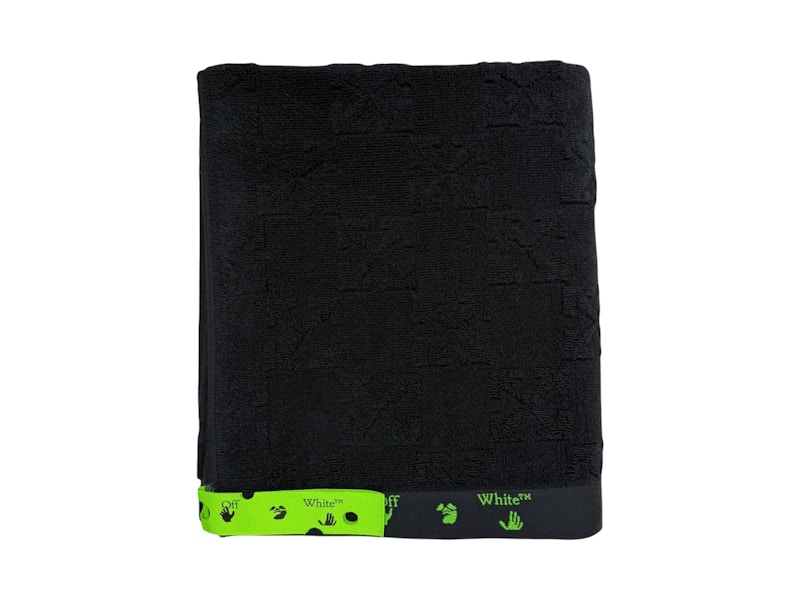Pre-owned Off-white Men's Offwhite X Ica Shower Towel In Black/green