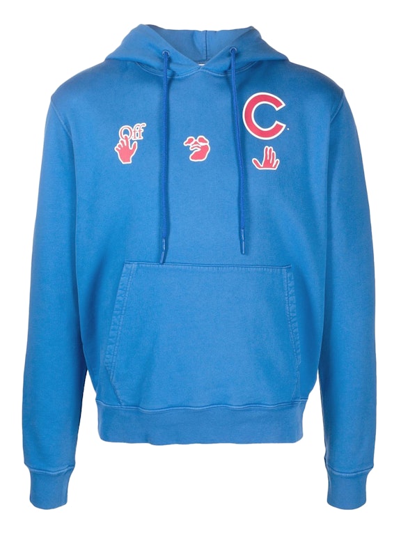 Pre-owned Off-white X Mlb Chicago Cubs Hoodie Blue/red/white