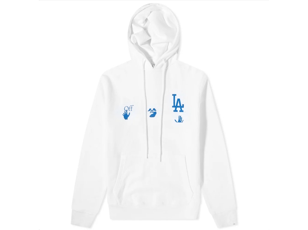 Pre-owned Off-white X Mlb Los Angeles Dodgers Hoodie Cream/blue