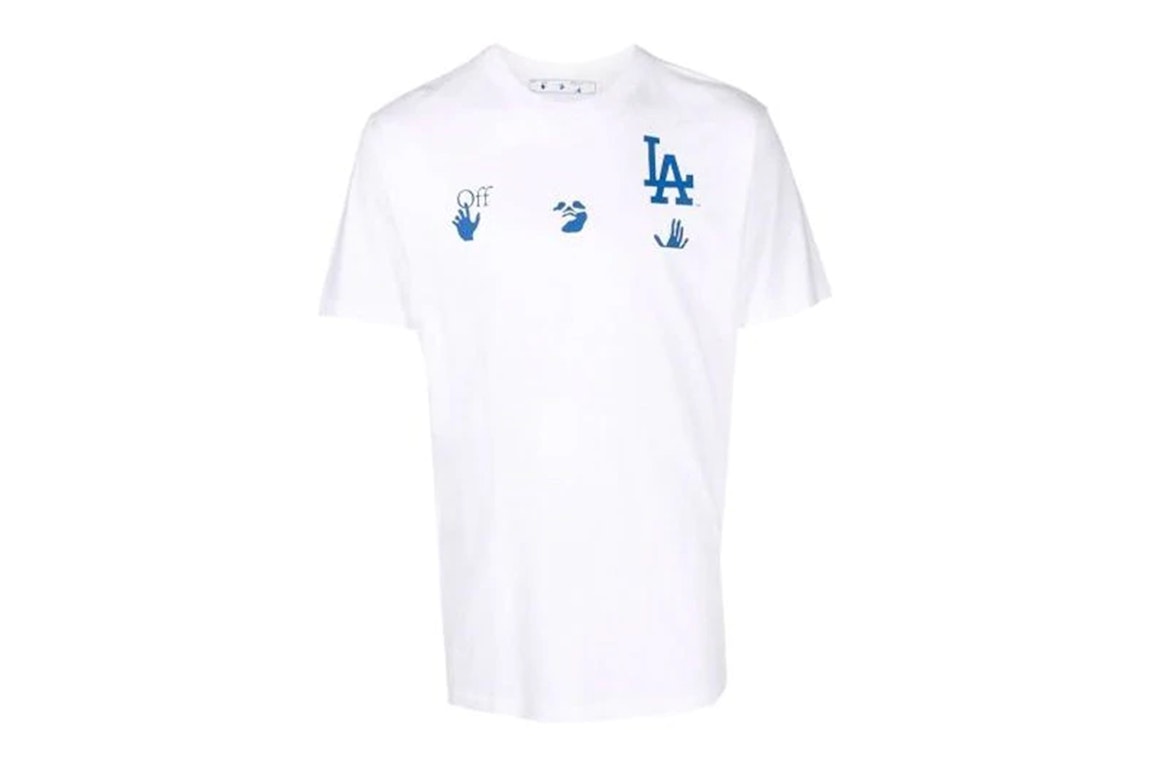 Pre-owned Off-white X Mlb Los Angeles Dodgers T-shirt Cream/blue