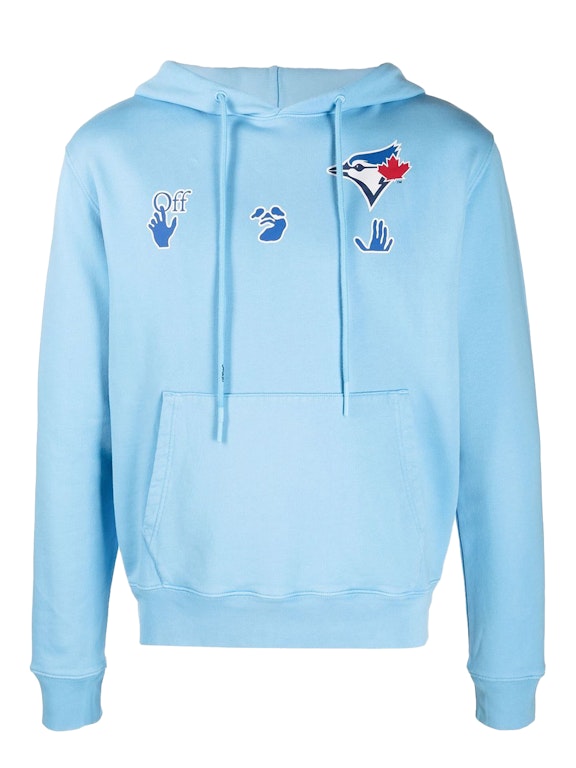 Pre-owned Off-white X Mlb Toronto Blue Jays Hoodie Light Blue/red