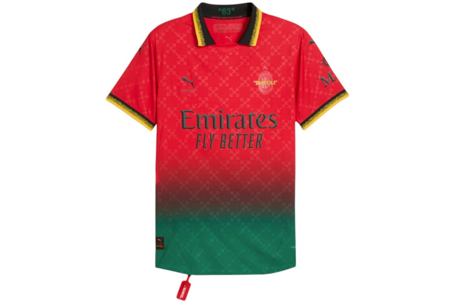 OFF-WHITE x Puma AC Milan Authentic Jersey Red/Black Men's - SS25 - US