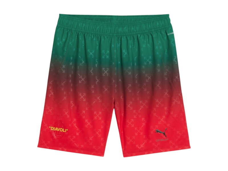Pre-owned Off-white Men's Offwhite X Puma Ac Milan Authentic Shorts In Red/black In Multi
