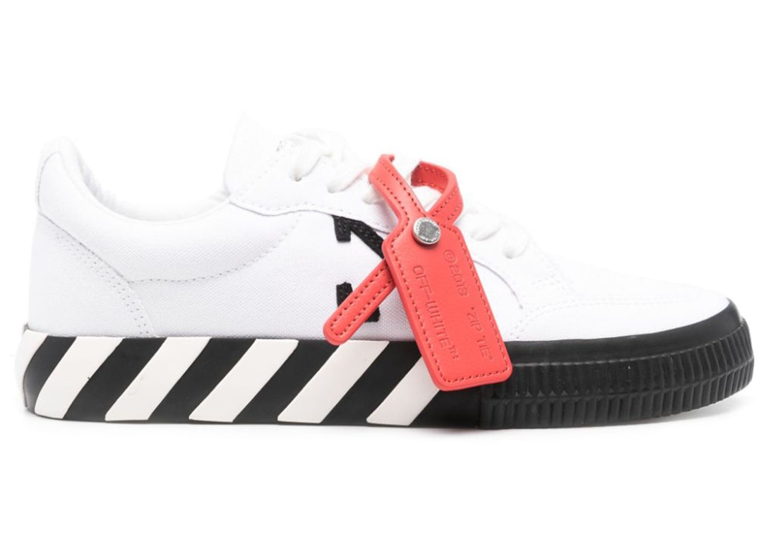 Pre-owned Off-white Vulcanized Low Canvas White Black Ice (women's) In White/black