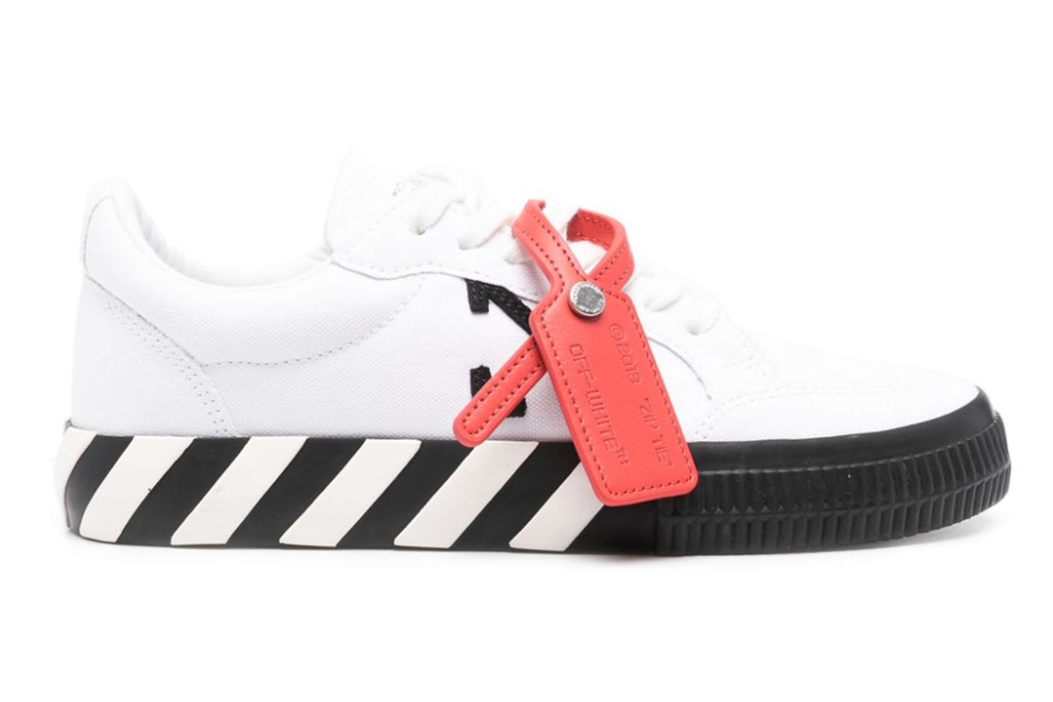 Pre-owned Off-white Vulcanized Low Canvas White Black Ice (women's) In White/black