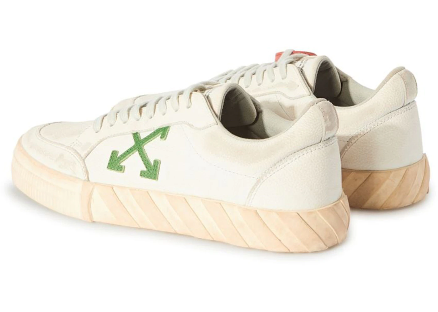 OFF-White Vulcanized Low Distressed Leather White Green Men's - OMIA085F23LEA0030155 - US