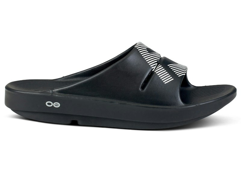 OOFOS OOahh Slide Black White