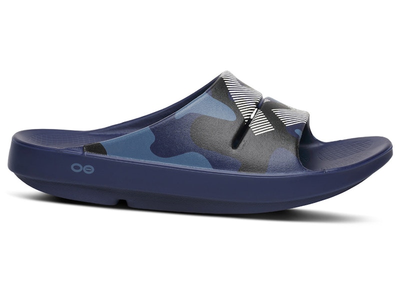 OOFOS OOahh Slide Navy Camo