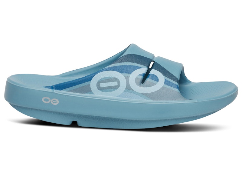 OOFOS OOahh Slide Ocean Blue Wave
