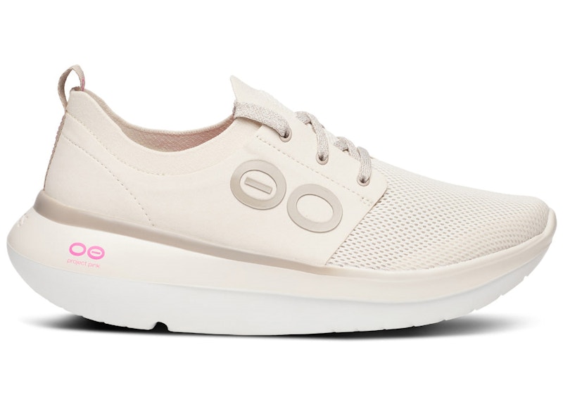 OOFOS Stride Lace-Up Project Pink White Chalk