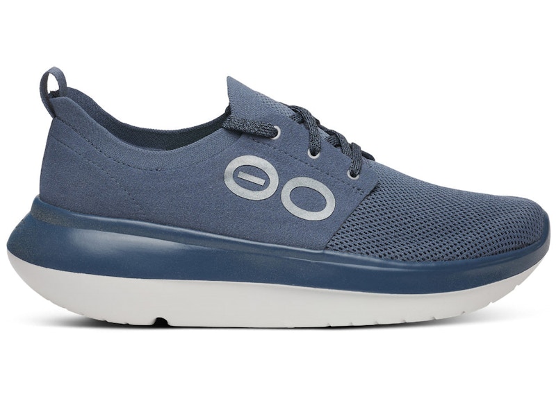 OOFOS Stride Lace-Up White/Moroccan Blue