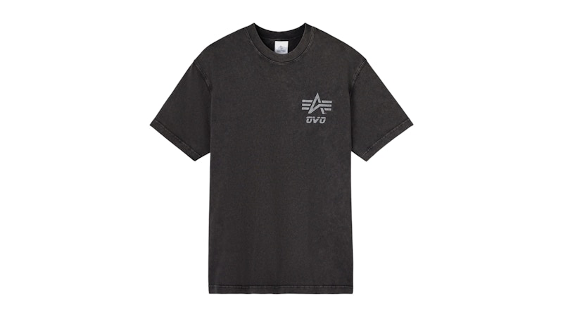 OVO Alpha Industries Garment Dyed T-Shirt Black Sand Men's FW25 US