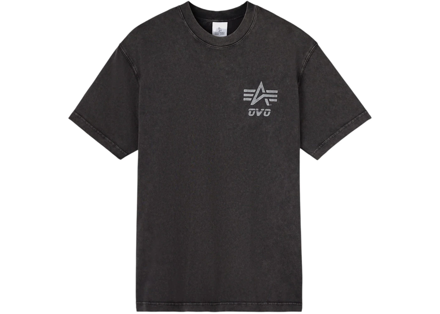OVO Alpha Industries Garment Dyed T-Shirt Black Sand Men's FW25 US