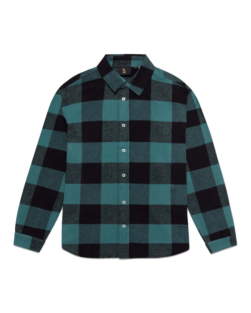 OVO Buffalo Plaid Flannel Shirt Green Men's - FW22 - US