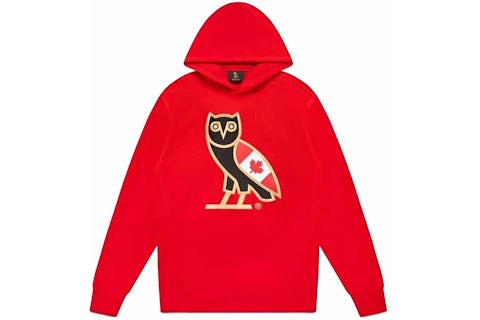 OVO Canada OG Owl Hoodie Red Men's SS23 US - Main Image
