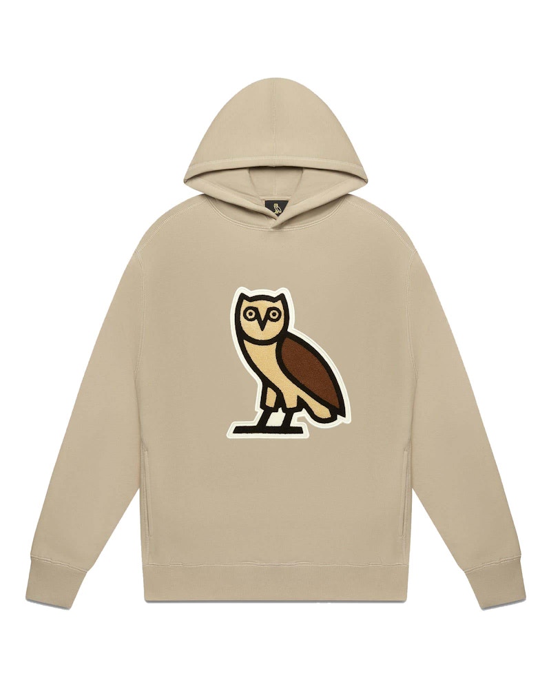 OVO Chenille Bubble Owl Hoodie Stone Men s FW22 US