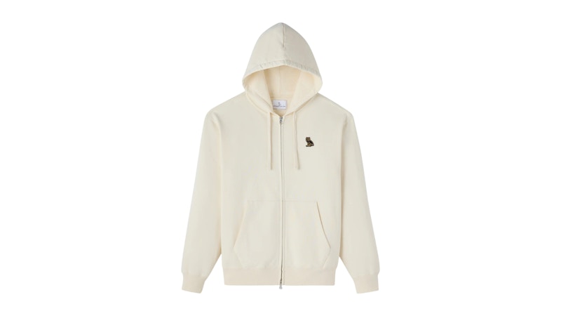 OVO Classic Full-Zip Hoodie Ivory Men's - FW25 - GB OVO Classic Full-Zip Hoodie Ivory Men's - FW25 - GB