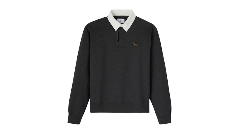 【美品】OVO RUGBY POLO グレー×ネイビー OVO Classic Rugby Polo Heather Charcoal Men's - SS25 - US