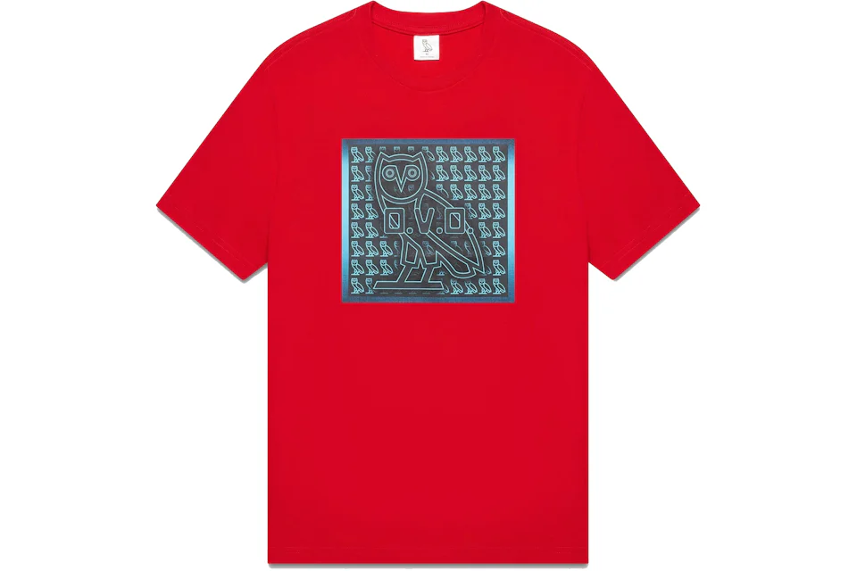 OVO Code Owl T-shirt Red - SS22 Men's - GB