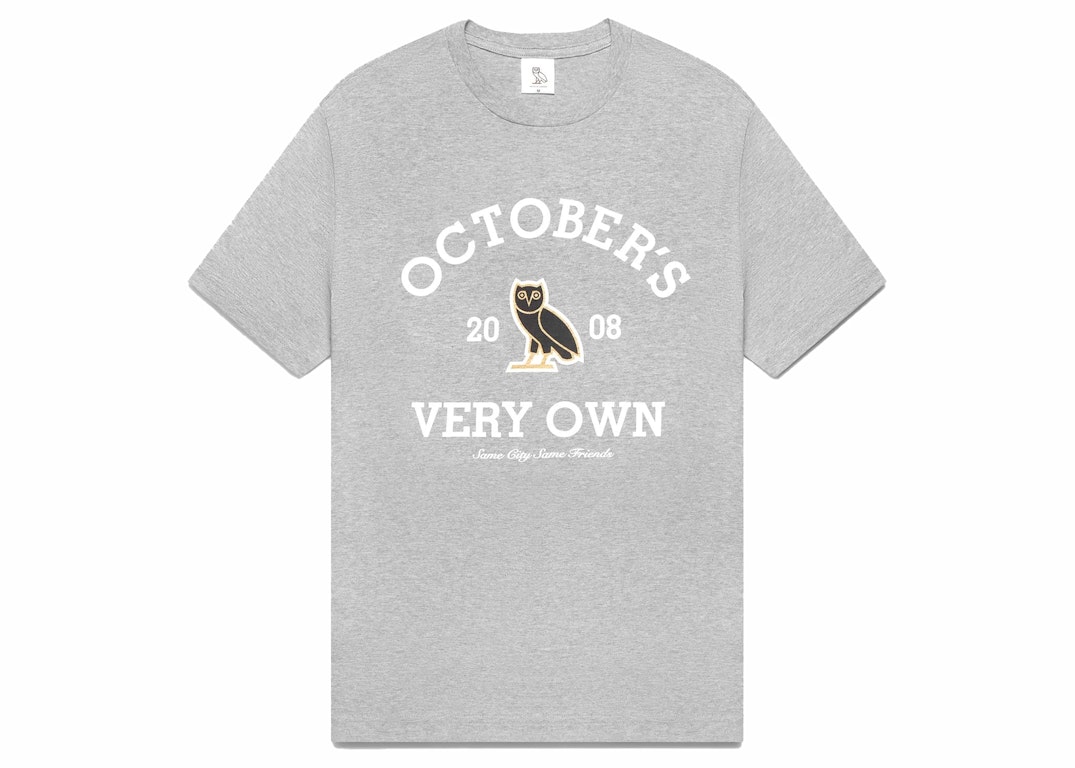 Pre-owned Ovo Collegiate T-shirt (fw22) Heather Grey