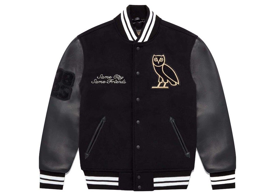 Pre-owned Ovo Collegiate Varisty Jacket Black