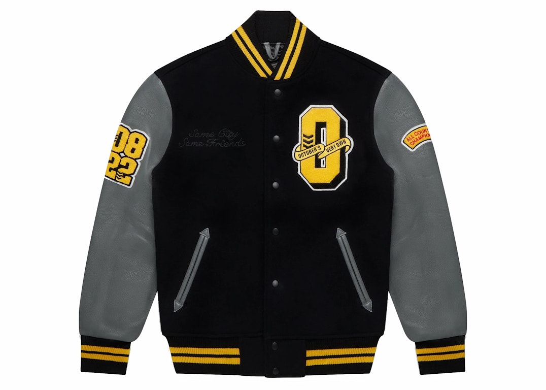 Pre-owned Ovo Collegiate Varsity Jacket Black