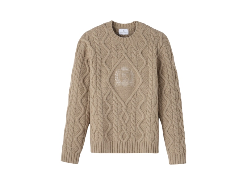 OVO Crest Cable Knit Sweater Camel