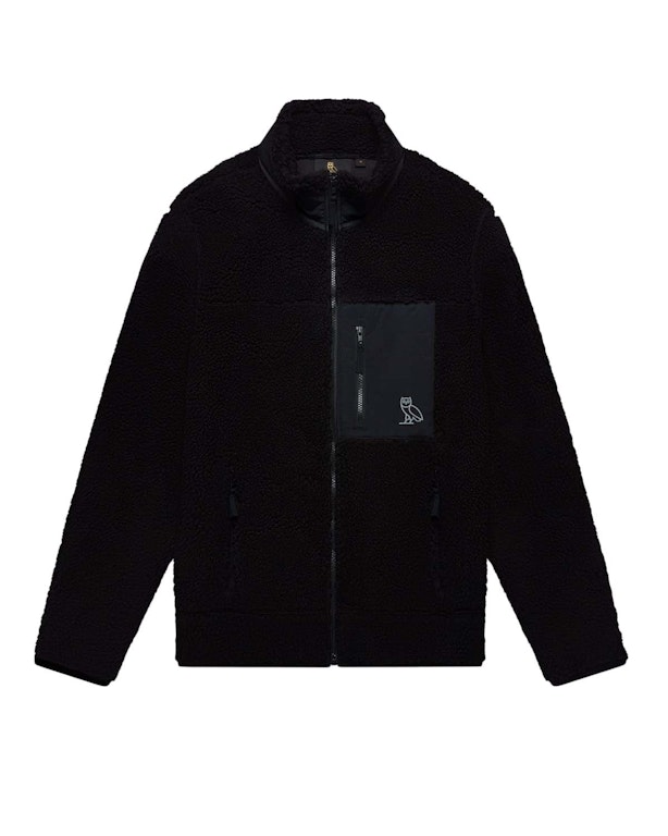Pre-owned Ovo Deep Pile Sherpa Fleece Jacket Black
