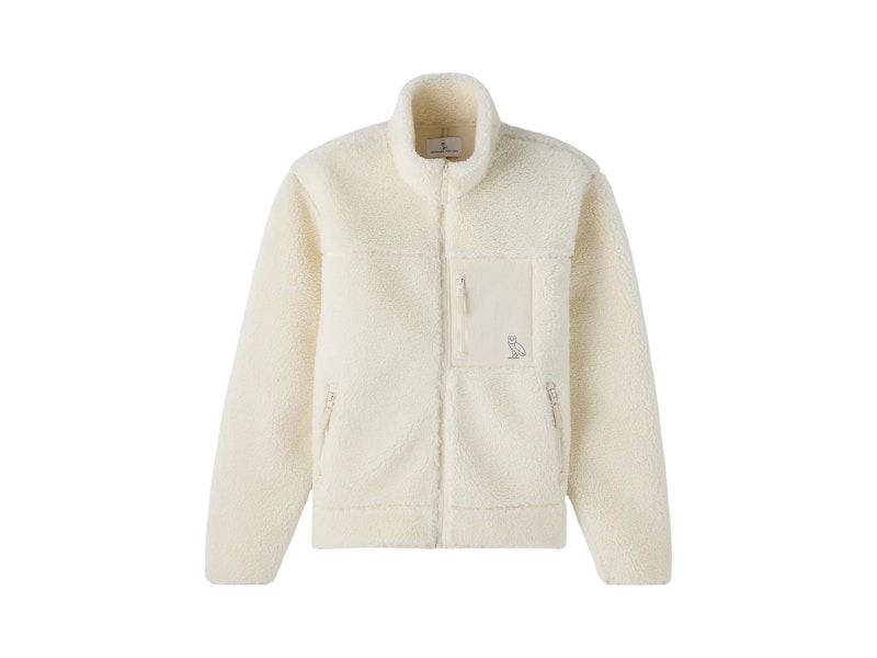 OVO Deep Pile Sherpa Full-Zip Jacket Cream