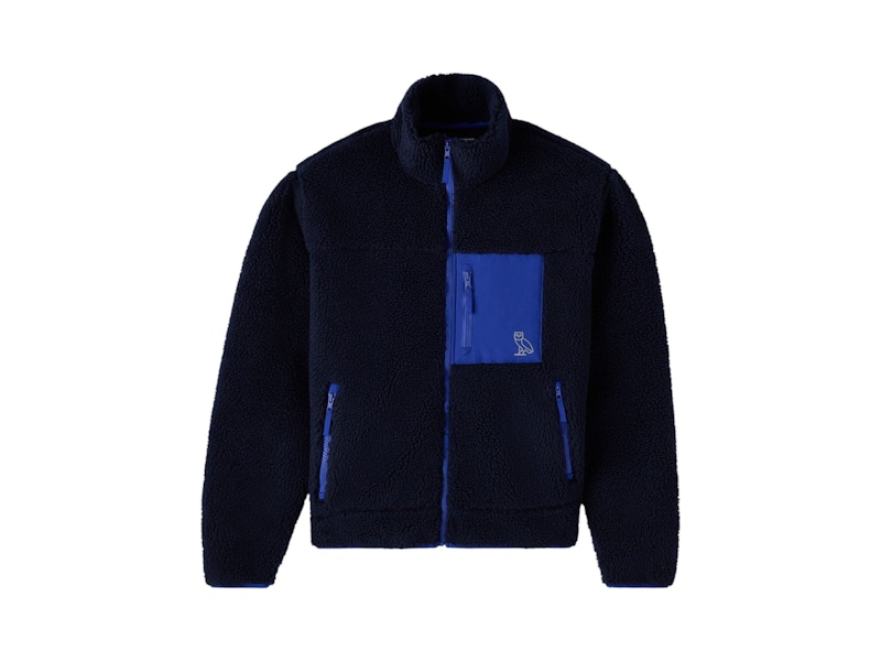 OVO Deep Pile Sherpa Full-Zip Jacket Navy