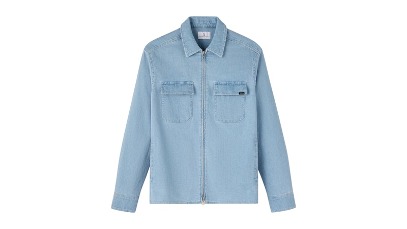 OVO Denim Zip-Up Shirt Washed Denim